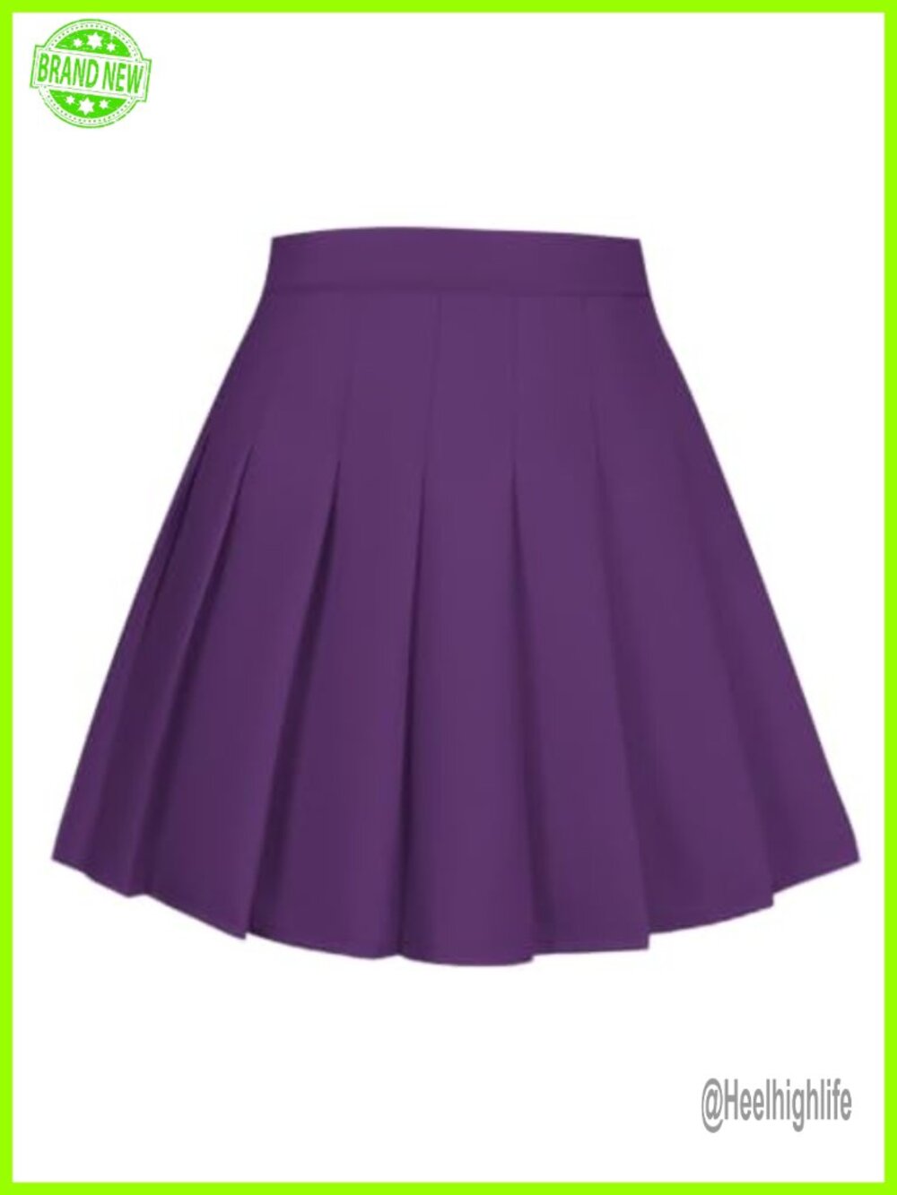 Qisuma Pleated Skirt High-Waisted A-Line Skort Built-in Shorts Elastic Waist